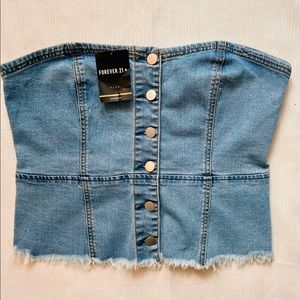 Forever 21+ Jean Corset Top